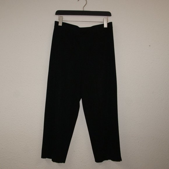 MISOOK Black Knit High Waisted Crop Pants sz M Petite - Picture 4 of 10